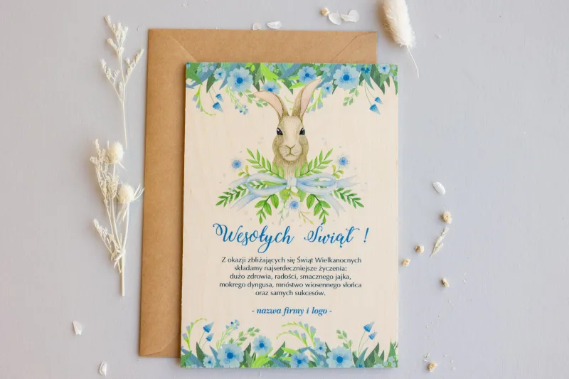 Wielkanocne Drewniane Kartki dla Firm - WR10