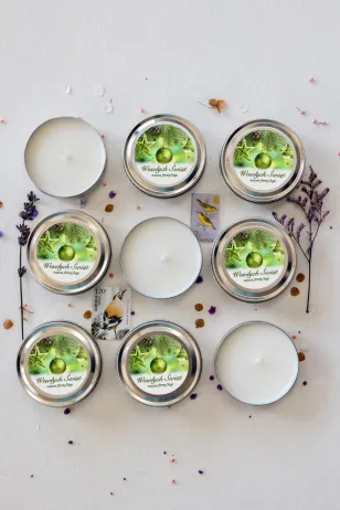 Okrągłe Świeczki w metalowej puszce - Nietuzinkowy upominek dla Twojego Klienta - model OK20