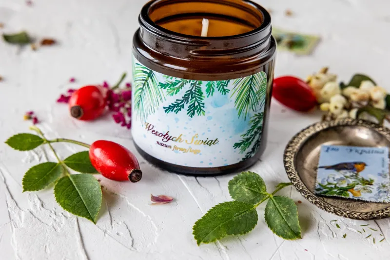 Naturalna Świeczka sojowa - Wyjątkowy upominek dla Twoich Klientów - Dowolna grafika i treść na etykiecie