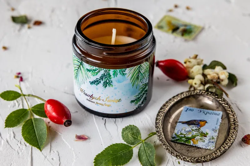 Naturalna Świeczka sojowa - Wyjątkowy upominek dla Twoich Klientów - Dowolna grafika i treść na etykiecie