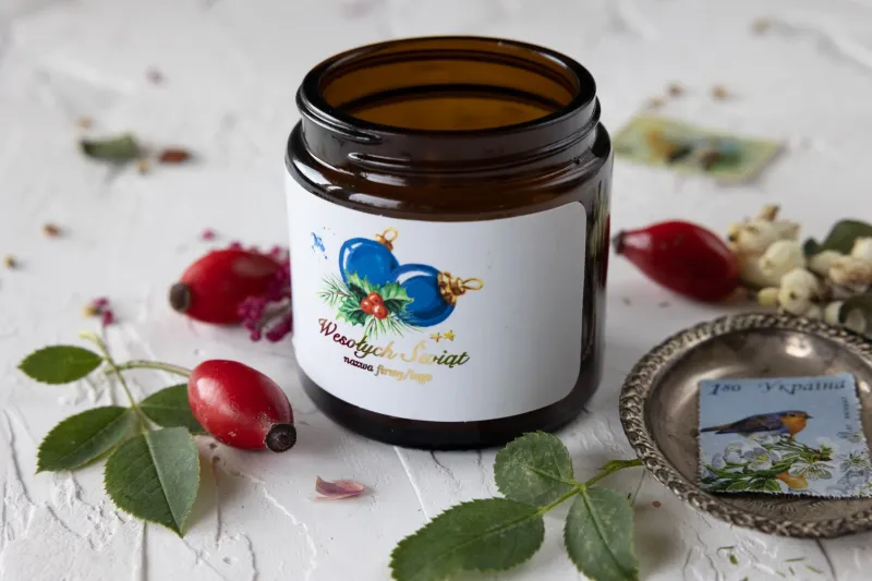 Naturalna Świeczka sojowa - Wyjątkowy upominek dla Twoich Klientów - Dowolna grafika i treść na etykiecie