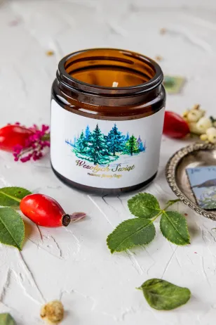 Naturalna Świeczka sojowa - Wyjątkowy upominek dla Twoich Klientów - Dowolna grafika i treść na etykiecie