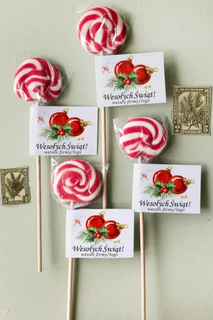 Lizaki świąteczne wykonane wyłącznie z naturalnych składników z logo Państwa firmy, dowolnym tekstem i grafiką - LZ1