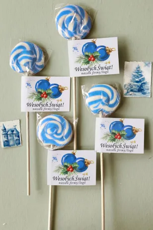 Lizaki świąteczne wykonane wyłącznie z naturalnych składników z logo Państwa firmy, dowolnym tekstem i grafiką - LZ2