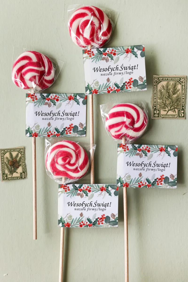 Lizaki świąteczne wykonane wyłącznie z naturalnych składników z logo Państwa firmy, dowolnym tekstem i grafiką - LZ3