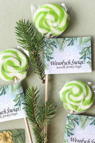 Lizaki świąteczne wykonane wyłącznie z naturalnych składników z logo Państwa firmy, dowolnym tekstem i grafiką - LZ7