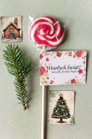 Lizaki świąteczne wykonane wyłącznie z naturalnych składników z logo Państwa firmy, dowolnym tekstem i grafiką - LZ12