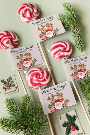 Lizaki świąteczne wykonane wyłącznie z naturalnych składników z logo Państwa firmy, dowolnym tekstem i grafiką - LZ13