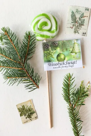 Lizaki świąteczne wykonane wyłącznie z naturalnych składników z logo Państwa firmy, dowolnym tekstem i grafiką - LZ17