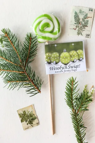 Lizaki świąteczne wykonane wyłącznie z naturalnych składników z logo Państwa firmy, dowolnym tekstem i grafiką - LZ18