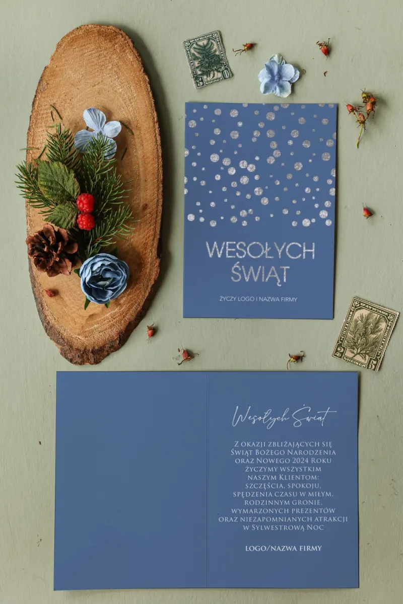 Firmowe Kartki Świąteczne z logo firmy - MZ2 od WydrukujTu.pl