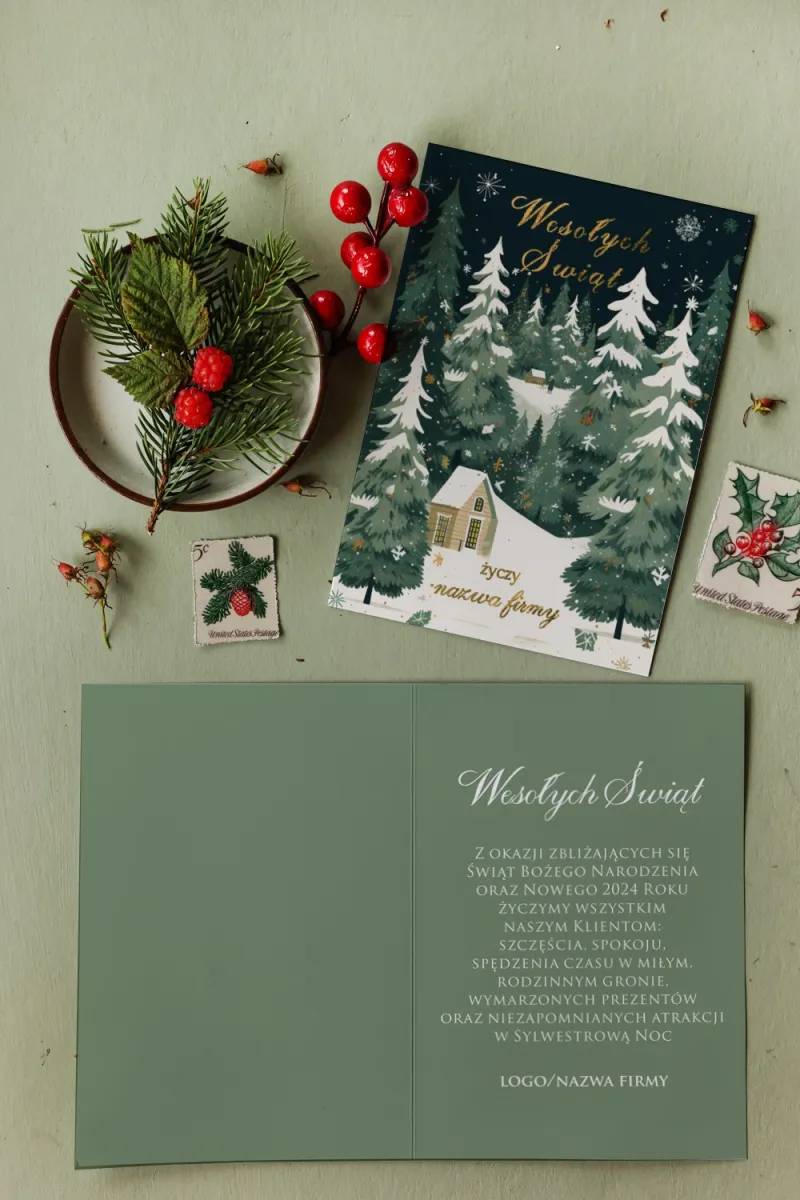 Firmowe Kartki Świąteczne z logo firmy - MZ7 od WydrukujTu.pl Firmowe Kartki Świąteczne z logo firmy - MZ7 od WydrukujTu.pl