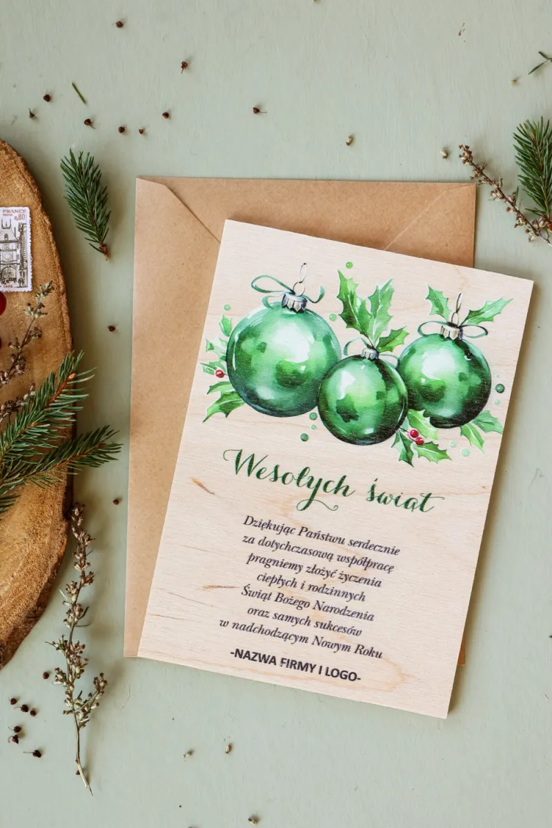 Firmowe Drewniane Kartki Świąteczne - DR23 od WydrukujTu.pl
