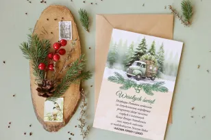 Kartki dla Branży Transportowej z Motywem Ciężarówki | Kartki Świąteczne dla Firm Logistycznych z Personalizacją | Kolekcja DR26