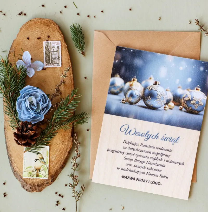 Firmowe Drewniane Kartki Świąteczne - DR35 od WydrukujTu.pl