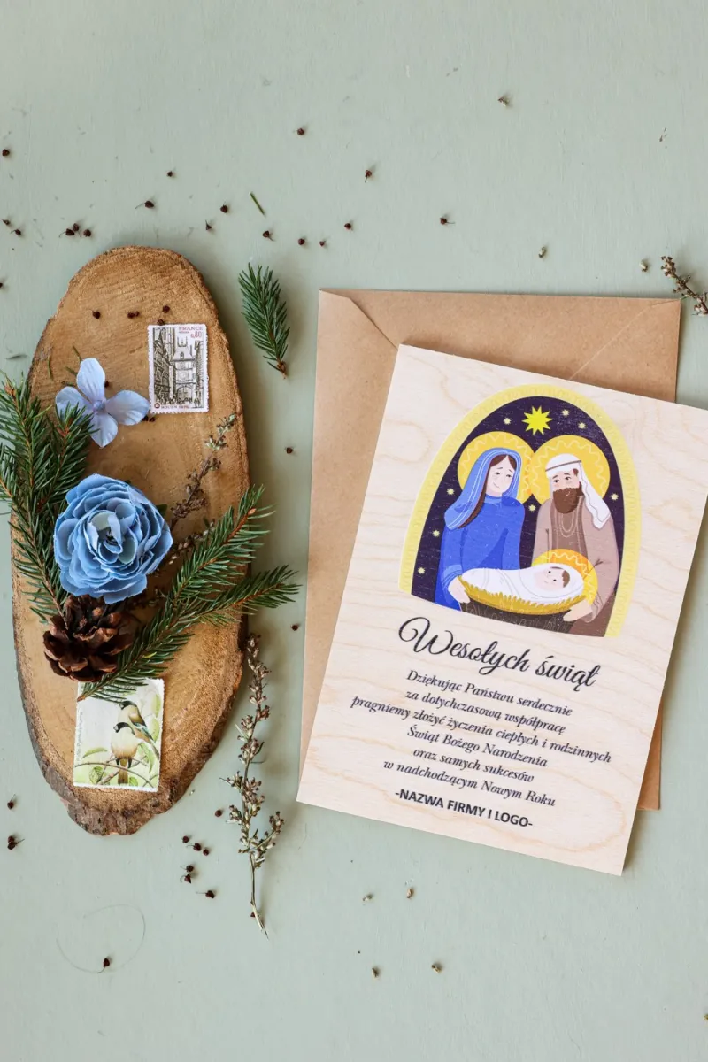 Firmowe Drewniane Kartki Świąteczne - DR39 od WydrukujTu.pl Firmowe Drewniane Kartki Świąteczne - DR39 od WydrukujTu.pl