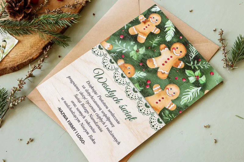 Firmowe Drewniane Kartki Świąteczne - DR42 od WydrukujTu.pl Firmowe Drewniane Kartki Świąteczne - DR42 od WydrukujTu.pl