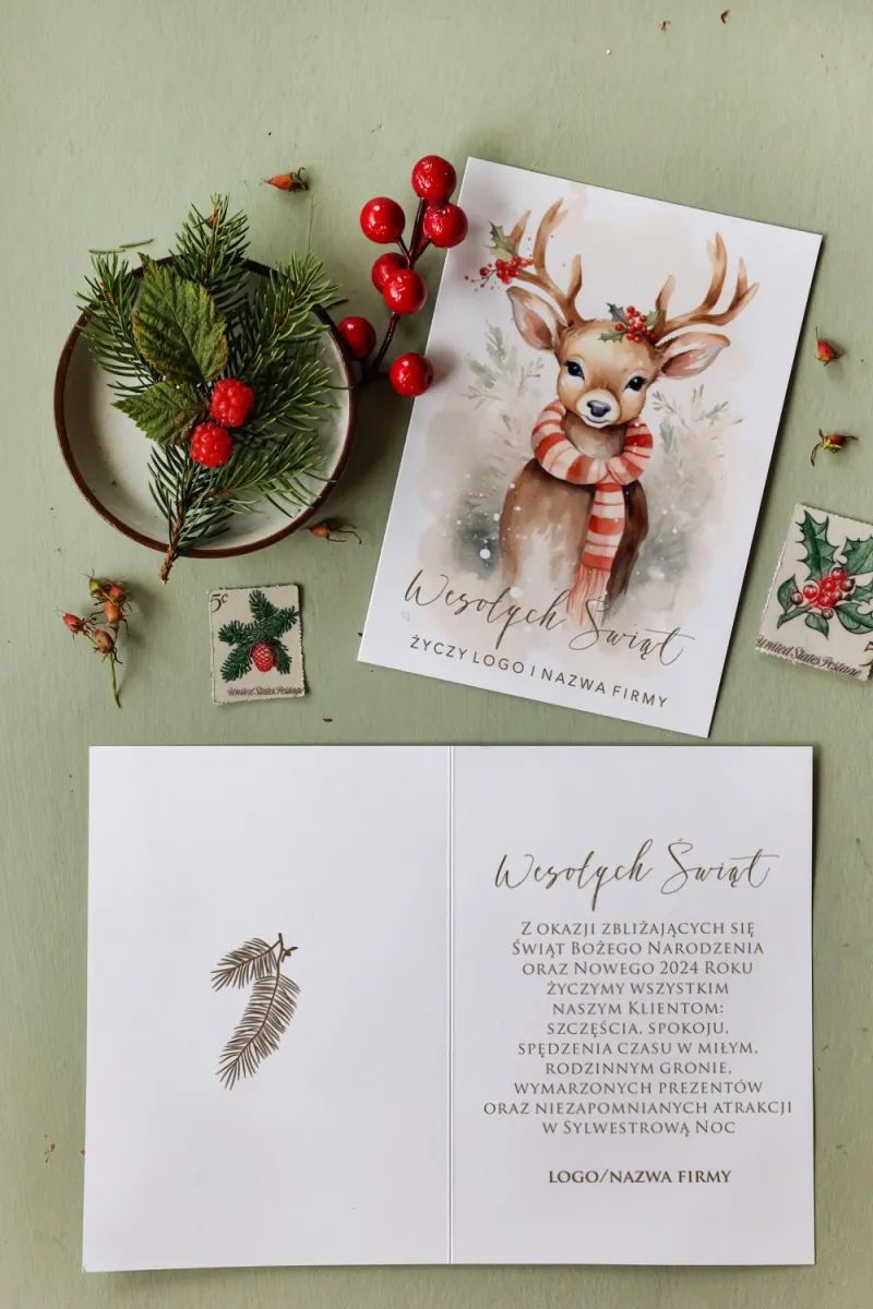 Firmowe Kartki Świąteczne - MB14 od WydrukujTu.pl Firmowe Kartki Świąteczne - MB14 od WydrukujTu.pl