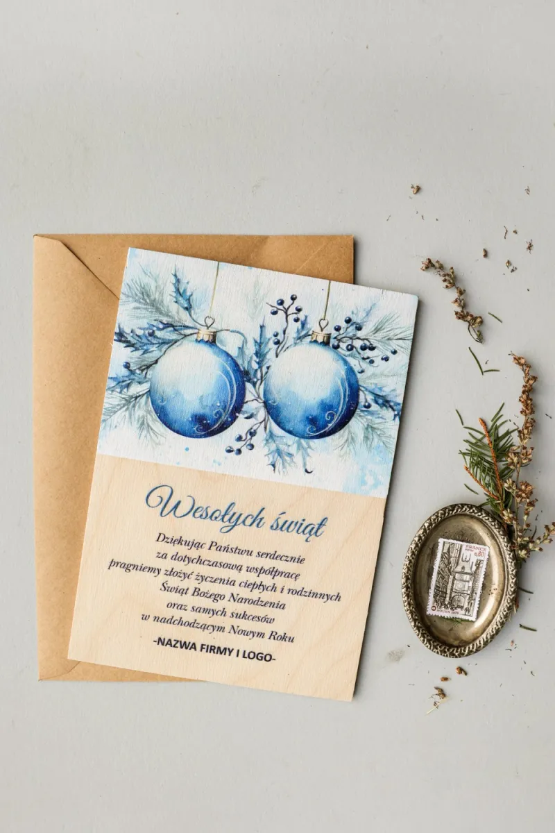 Firmowe Drewniane Kartki Świąteczne - DR36 - od WydrukujTu.pl Firmowe Drewniane Kartki Świąteczne - DR36 - od WydrukujTu.pl