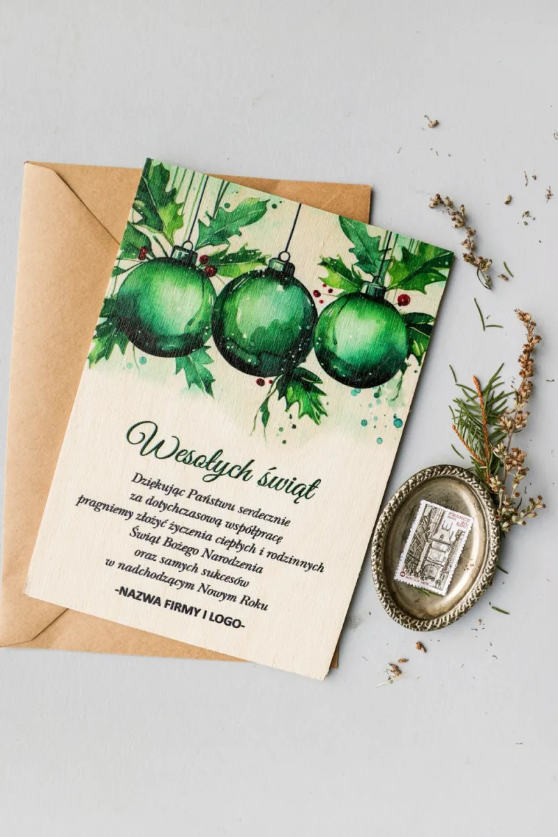 Firmowe Drewniane Kartki Świąteczne - DR36 - od WydrukujTu.pl Firmowe Drewniane Kartki Świąteczne - DR36 - od WydrukujTu.pl