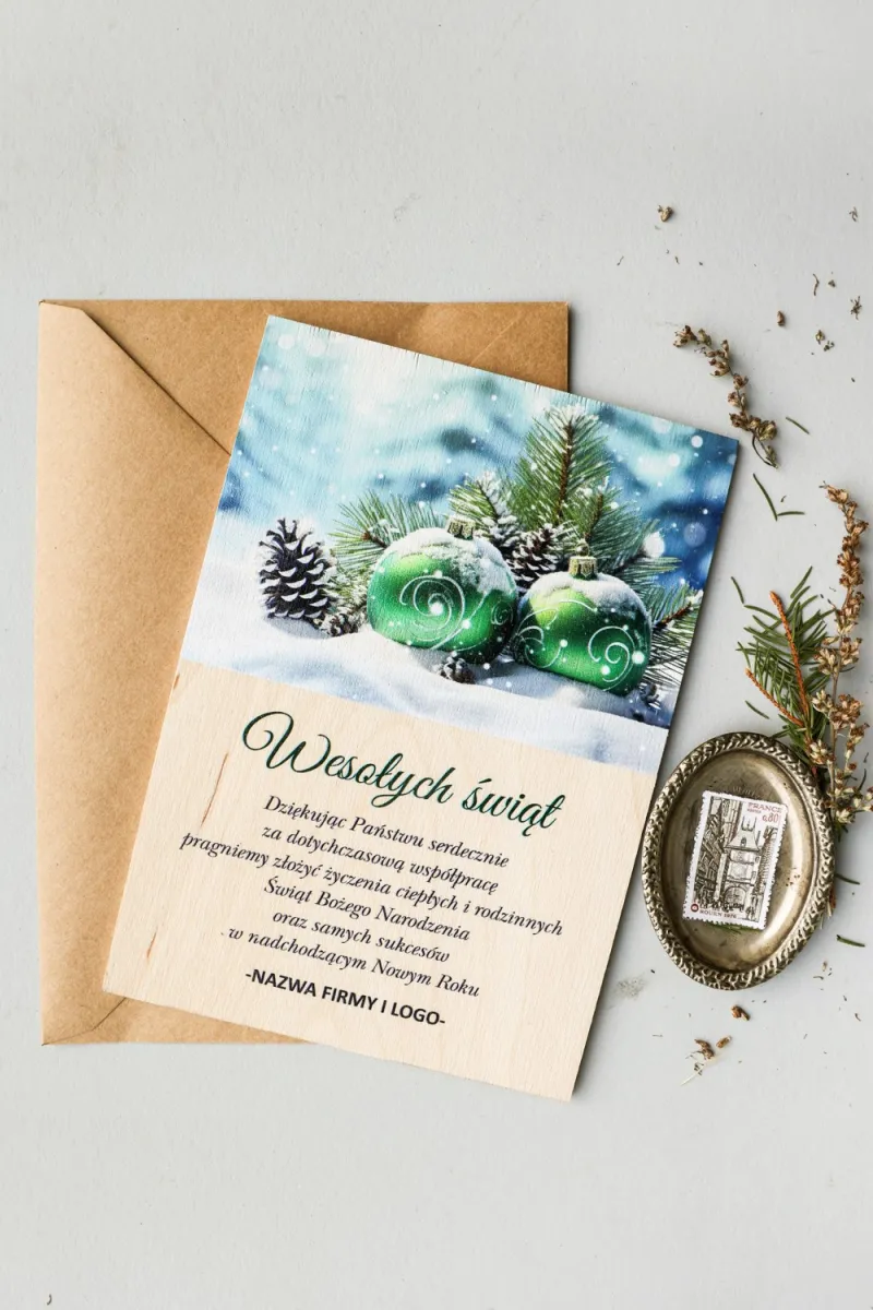 Firmowe Drewniane Kartki Świąteczne - DR45 - od WydrukujTu.pl Firmowe Drewniane Kartki Świąteczne - DR45 - od WydrukujTu.pl