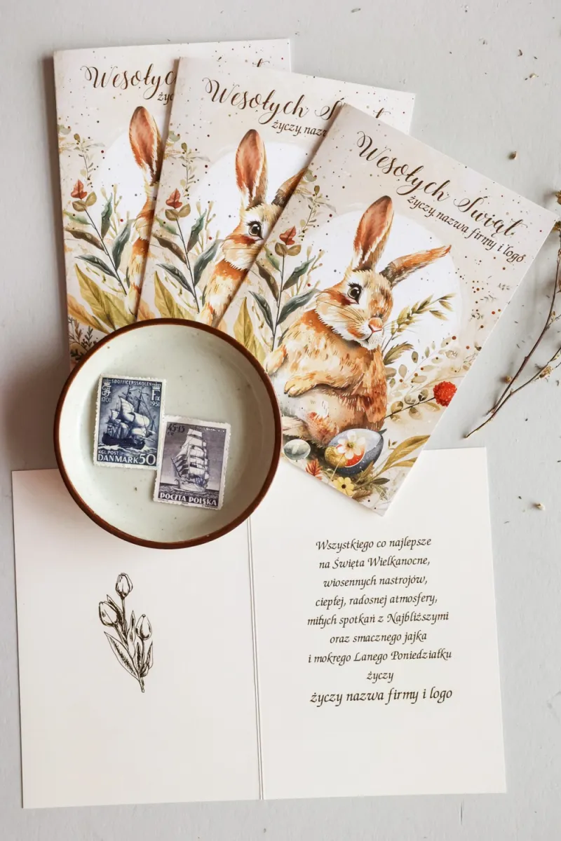 Personalizowana Kartka Wielkanocna dla Firm WMB6 Personalizowana Kartka Wielkanocna dla Firm WMB6