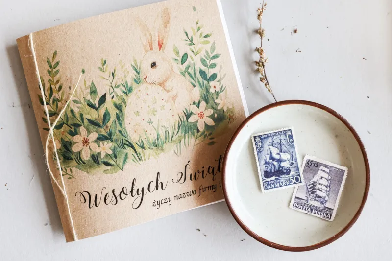 Personalizowana Kartka Wielkanocna dla Firm WUJ1 Personalizowana Kartka Wielkanocna dla Firm WUJ1