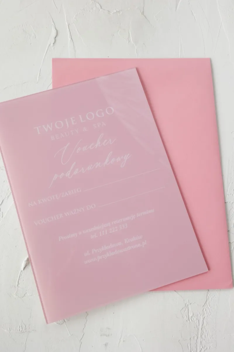 Personalizowane Vouchery na Szkle A5 dla Salonów Spa - Twoja Marka w Unikalnym Stylu Personalizowane Vouchery na Szkle A5 dla Salonów Spa - Twoja Marka w Unikalnym Stylu