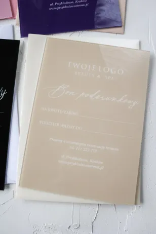 Personalizowany Voucher na szkle | Bon Podarunkowy | Model VS3