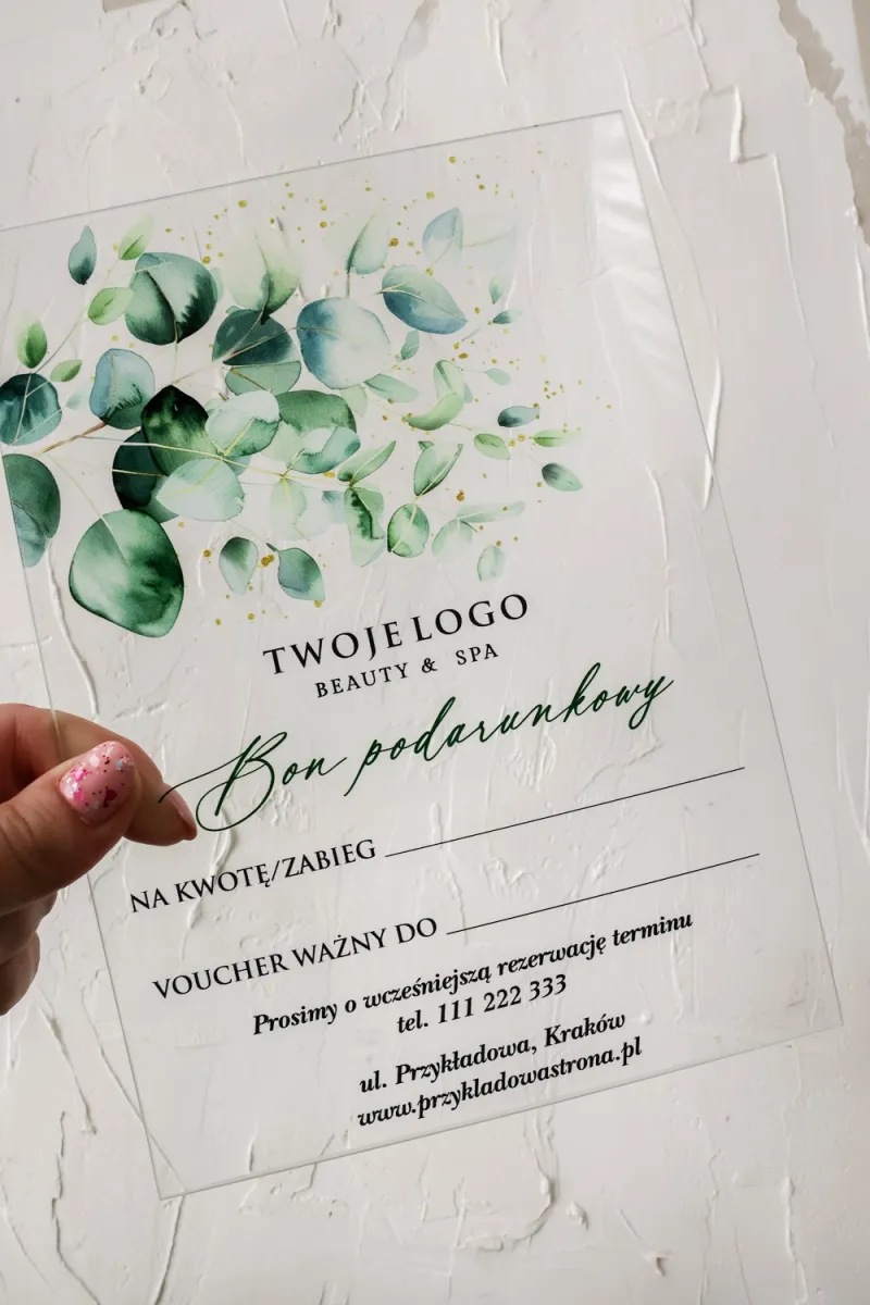 Personalizowany Voucher na szkle | Bon Podarunkowy | Model VS5 Personalizowany Voucher na szkle | Bon Podarunkowy | Model VS5