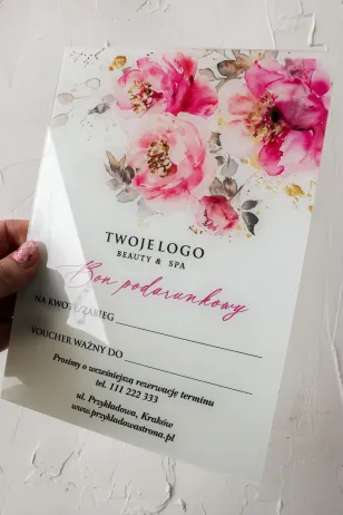 Personalizowany Voucher na szkle | Bon Podarunkowy | Model VS7