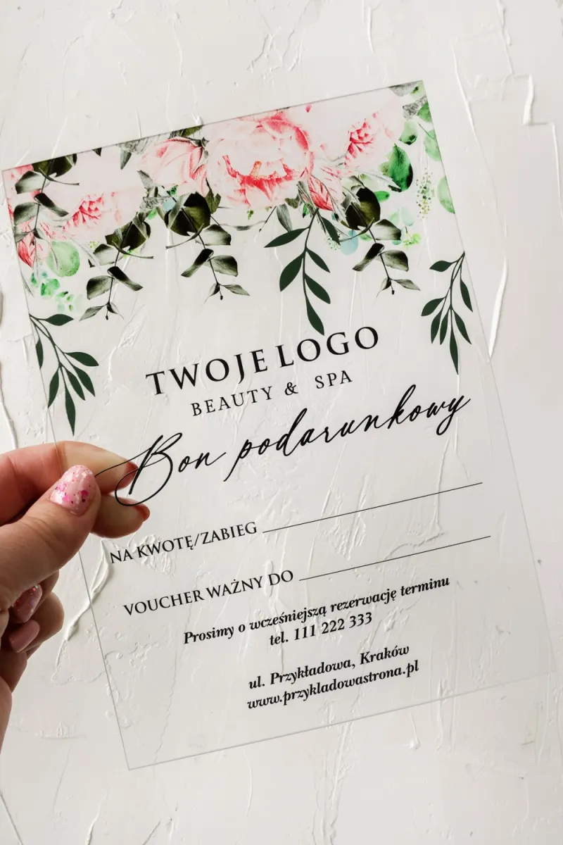 Personalizowany Voucher na szkle | Bon Podarunkowy | Model VS9 Personalizowany Voucher na szkle | Bon Podarunkowy | Model VS9