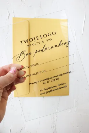 Personalizowany Voucher na szkle | Bon Podarunkowy | Model VS11