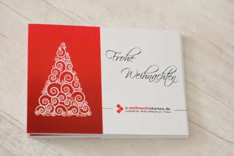 Kartka z Czerwono-Białą Choinką | Kartki dla Firm z Logo | R1 Kartka z Czerwono-Białą Choinką | Kartki dla Firm z Logo | R1