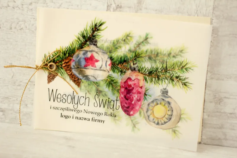 Kartki Świąteczne z logo dla firm z kolekcji RT1