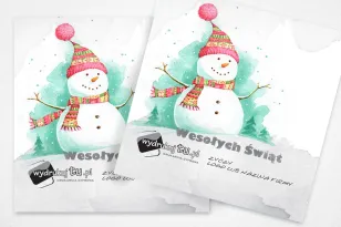 Pastelowy Bałwanek, Kartki Świąteczne dla Firm z Logo | L8