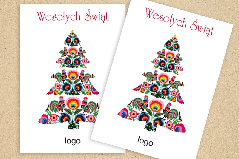 Kartki Świąteczne z logo dla firm z kolekcji LU2