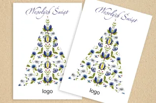 Kartki Świąteczne z logo dla firm z kolekcji LU3