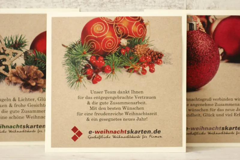 Ekologiczne Kartki Bożonarodzeniowe dla Firm z Bombkami - FR1 Ekologiczne Kartki Bożonarodzeniowe dla Firm z Bombkami - FR1