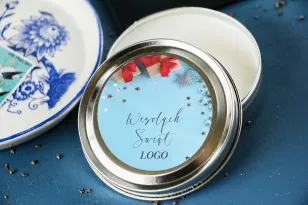 Okrągłe Świeczki w metalowej puszce - Nietuzinkowy upominek dla Twojego Klienta - model OK18