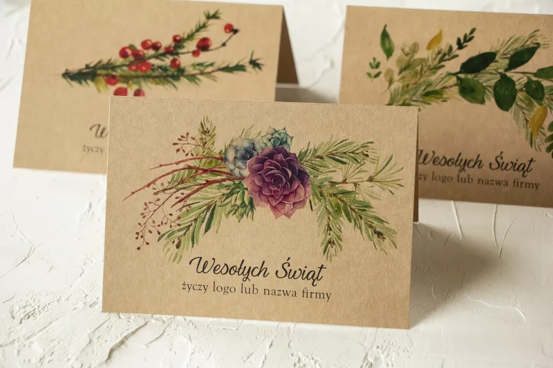 Ekskluzywna grafika świąteczna idealna dla firm z możliwością dodania logo i indywidualnych życzeń.