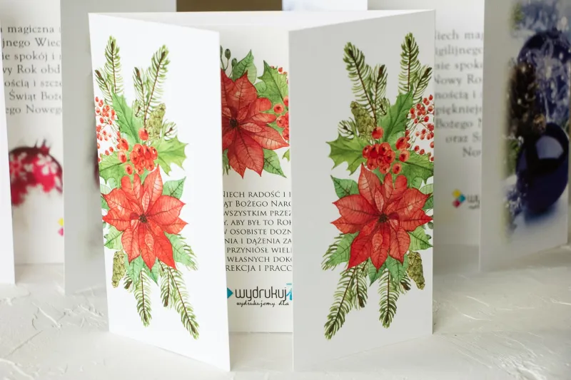 Personalizowane Kartki Bożonarodzeniowe z Gwiazdą Betlejemską dla Firm z Logo - WT1 Personalizowane Kartki Bożonarodzeniowe z Gwiazdą Betlejemską dla Firm z Logo - WT1