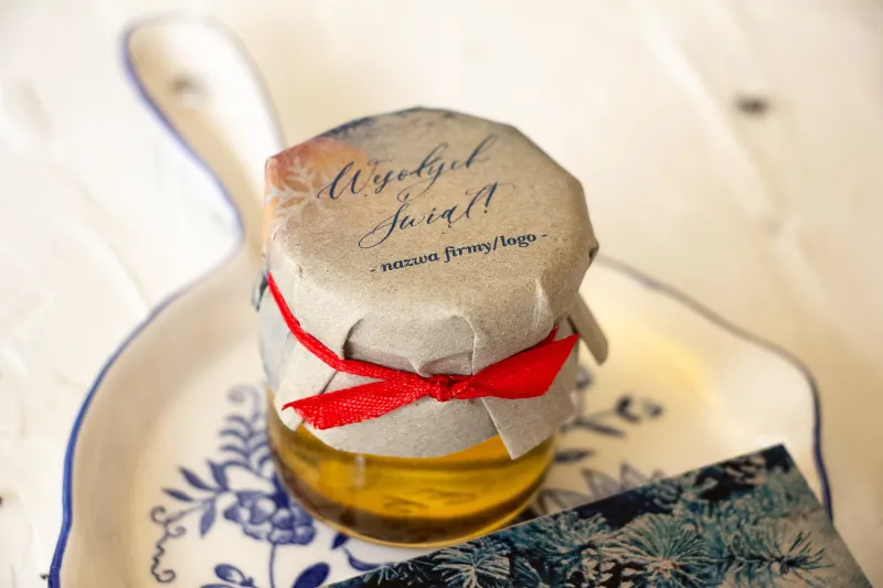 Słoiczek z miodem jako firmowy upominek - model M9 Słoiczek z miodem jako firmowy upominek - model M9