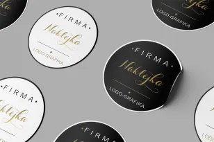 Złocona Okrągła naklejka z dowolną grafiką o średnicy 4 cm