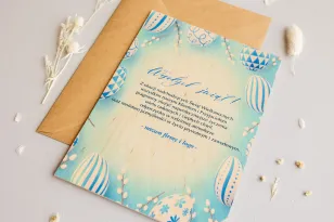 Wielkanocne Drewniane Kartki dla Firm - WR1