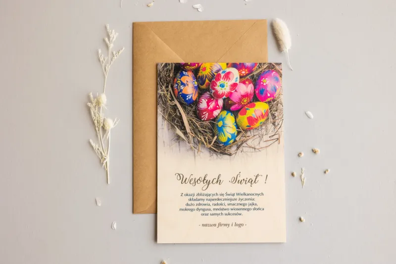 Wielkanocne Drewniane Kartki dla Firm - WR3